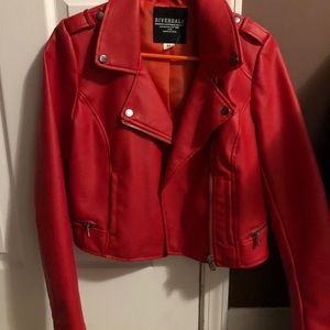 Red leather riverdale jacket